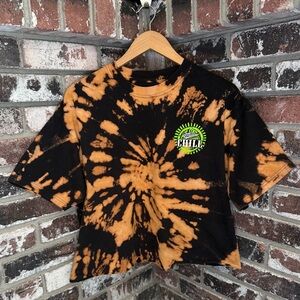 Miller Chill Cinco 08 Custom Bleach Spiral tiedye Crop Short Sleeve Shirt